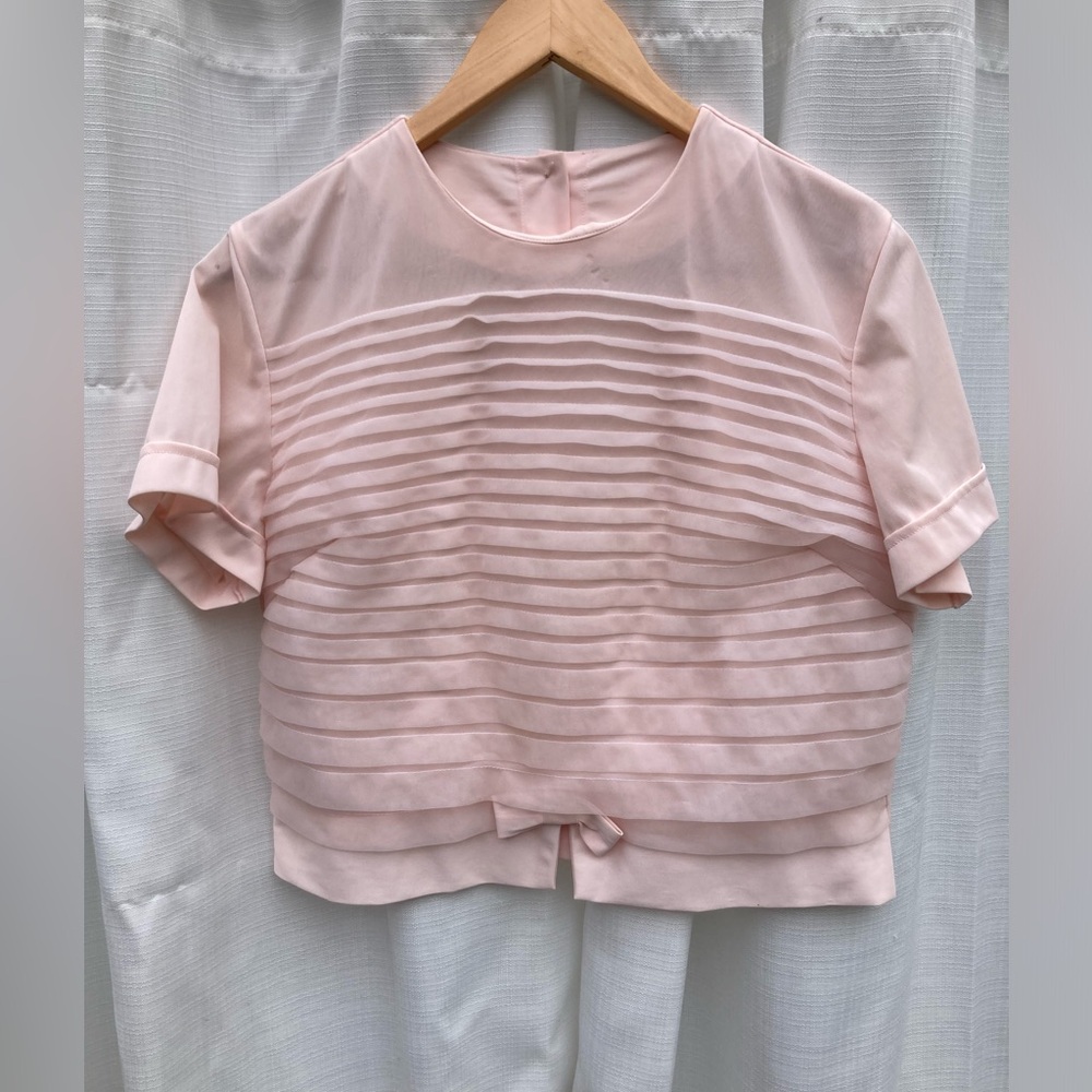 Vintage 1950's Pink Button Back Blouse, Size Large